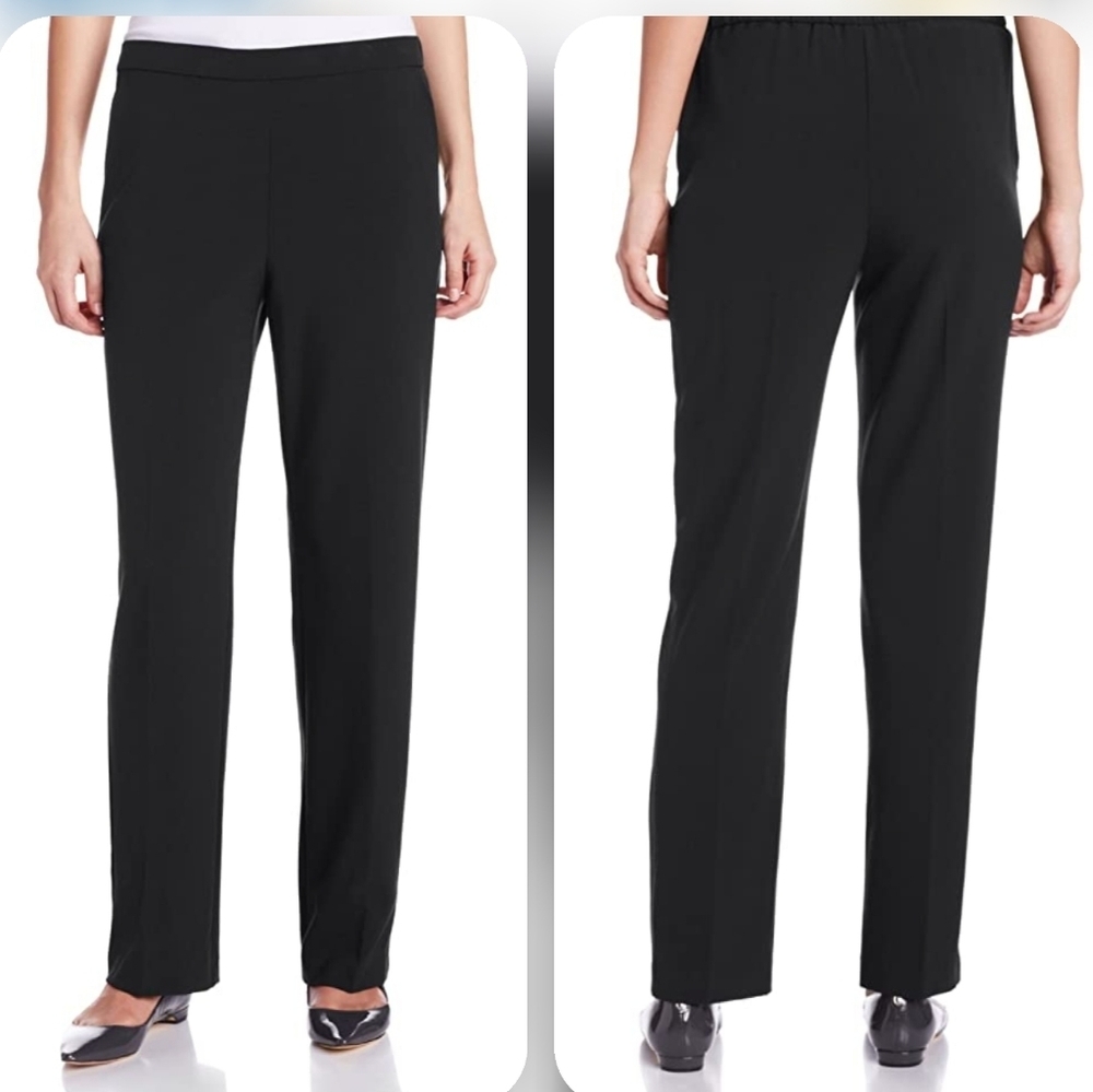 Briggs Millennium Flatten Tummy Stretch Black Straight Pants, Size 6P